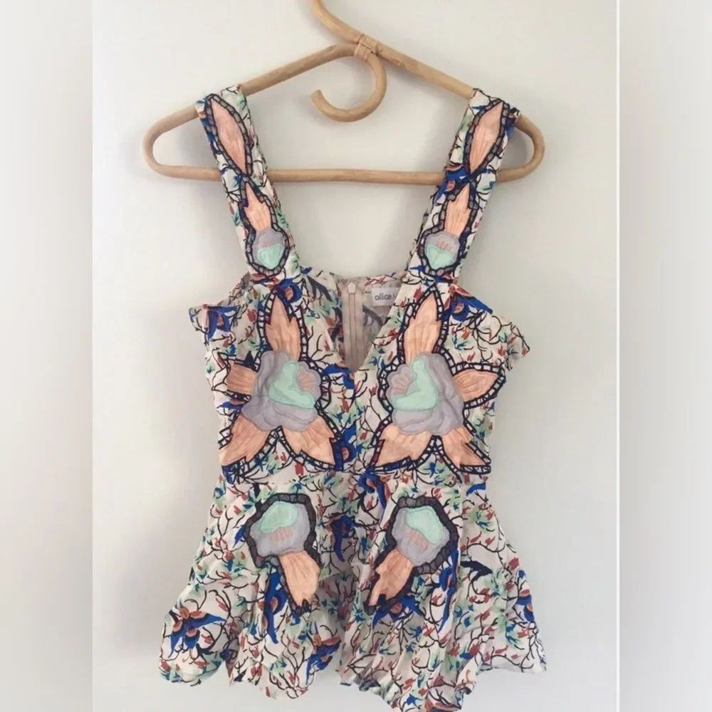 Alice McCall Sleeveless Peplum Top Sz 8